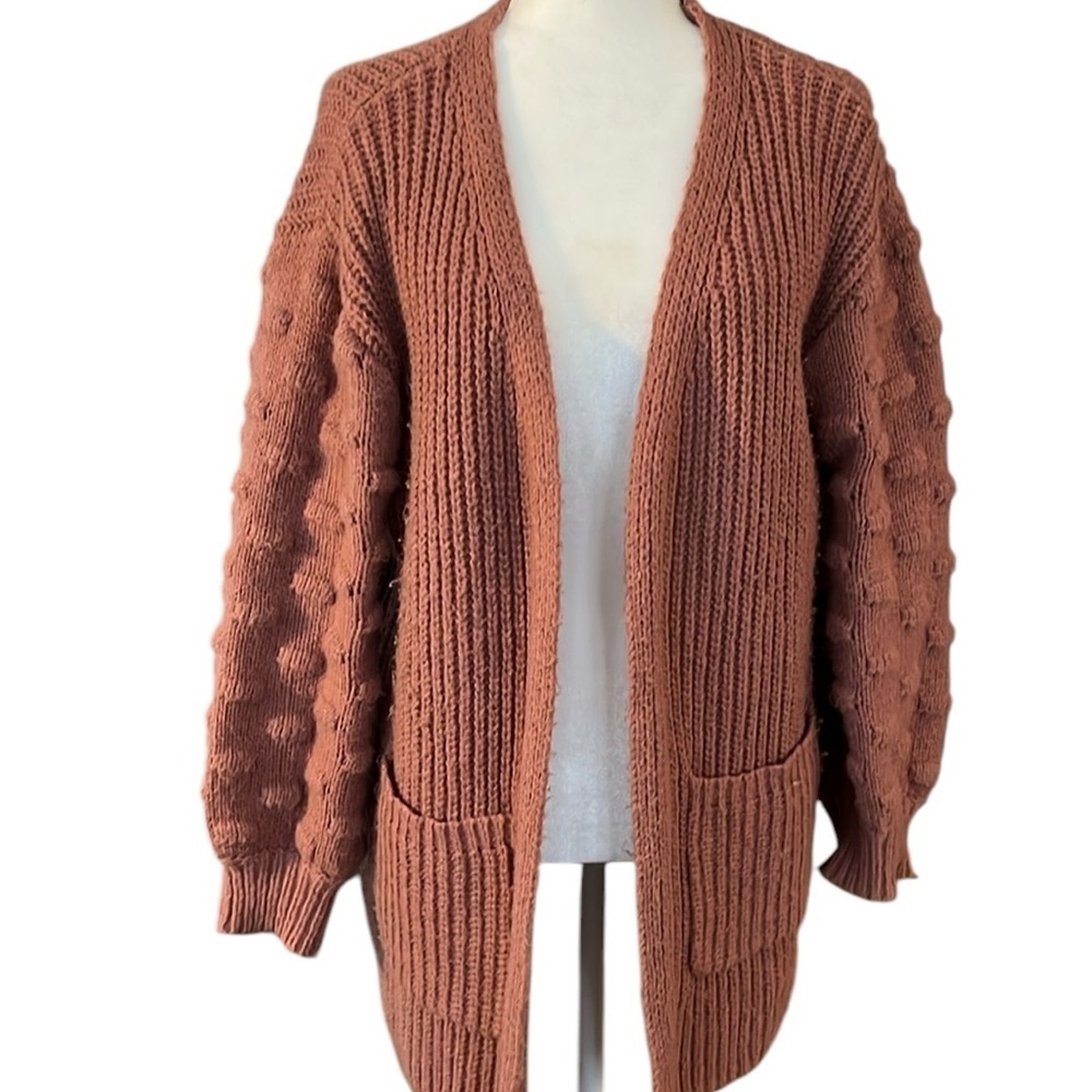 The Mint Pompom Cardigan Sweater Size Small - Picture 2 of 8